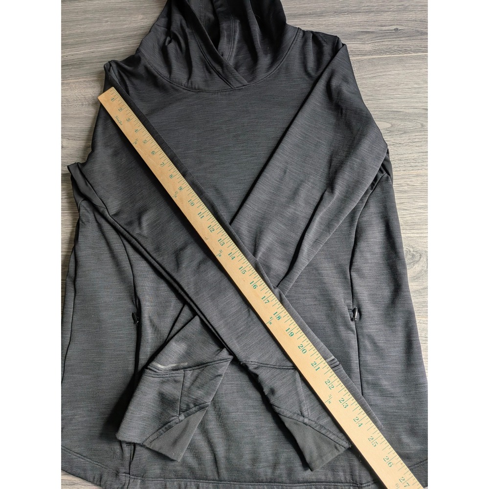 Athleta Womens Space Dye Tulip Back Hoodie Charcoal Gray Thumbhole Activewear M - Picture 4 of 16